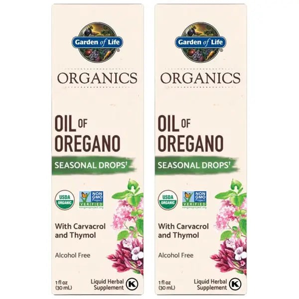 2 Pack - Garden of Life Organics Oil of Oregano Seasonal Drops 1fl oz Garden of Life